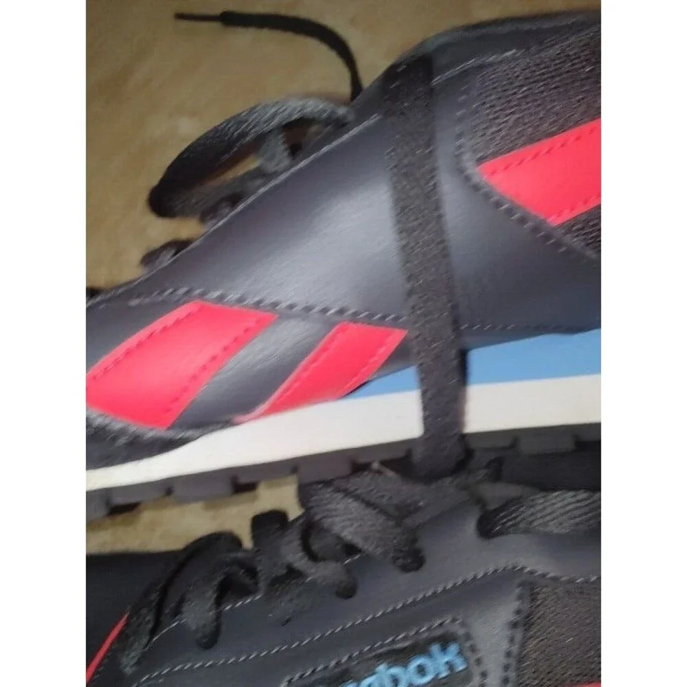 Men's Reebok Royal Flag Black Gray Blue Red Sneakers Size 10.5